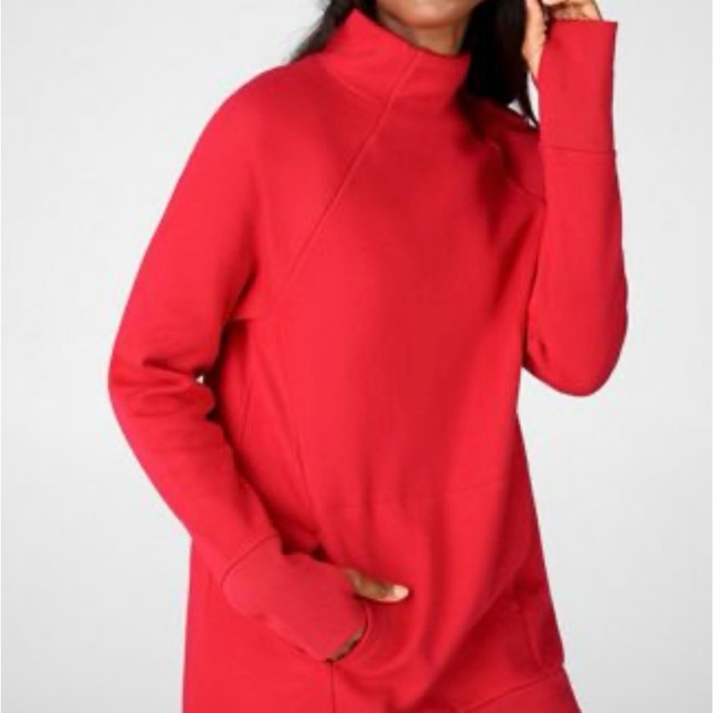 Fabletics Vibrant Red Sweatshirt With Front Pocket